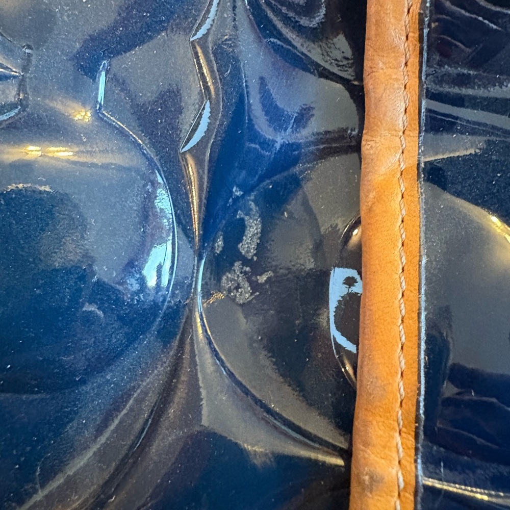 Coach Glossy Blue and Tan Shoulder Bag - Picture 5 of 6